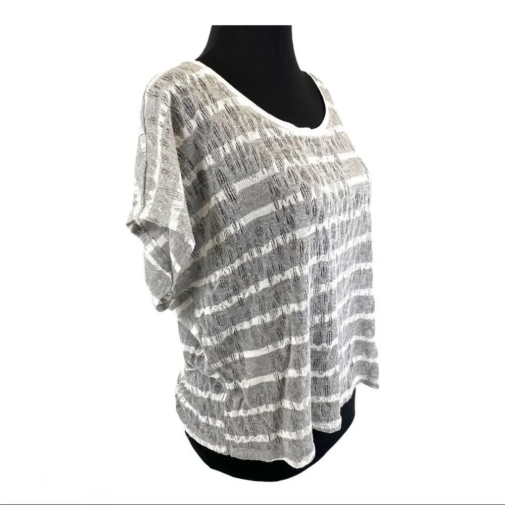 Forever 21 grey and white pointelle knit -M - Picture 6 of 11